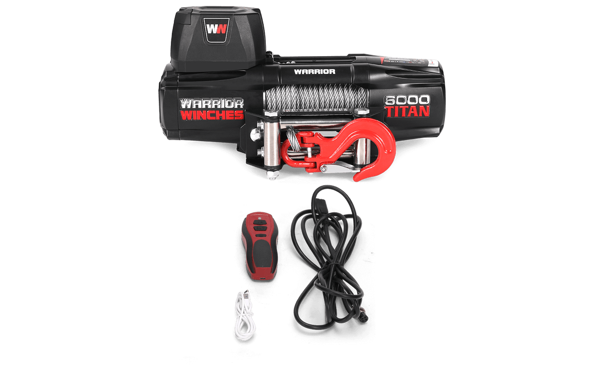 Titan 6000lb Electric Winch - 24v Steel Rope