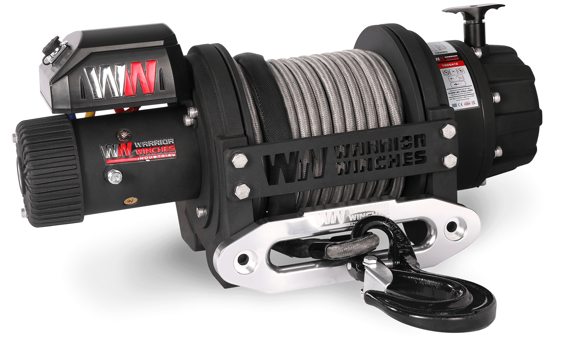 T1000 25000lb Electric Winch - 12v Synthetic Rope