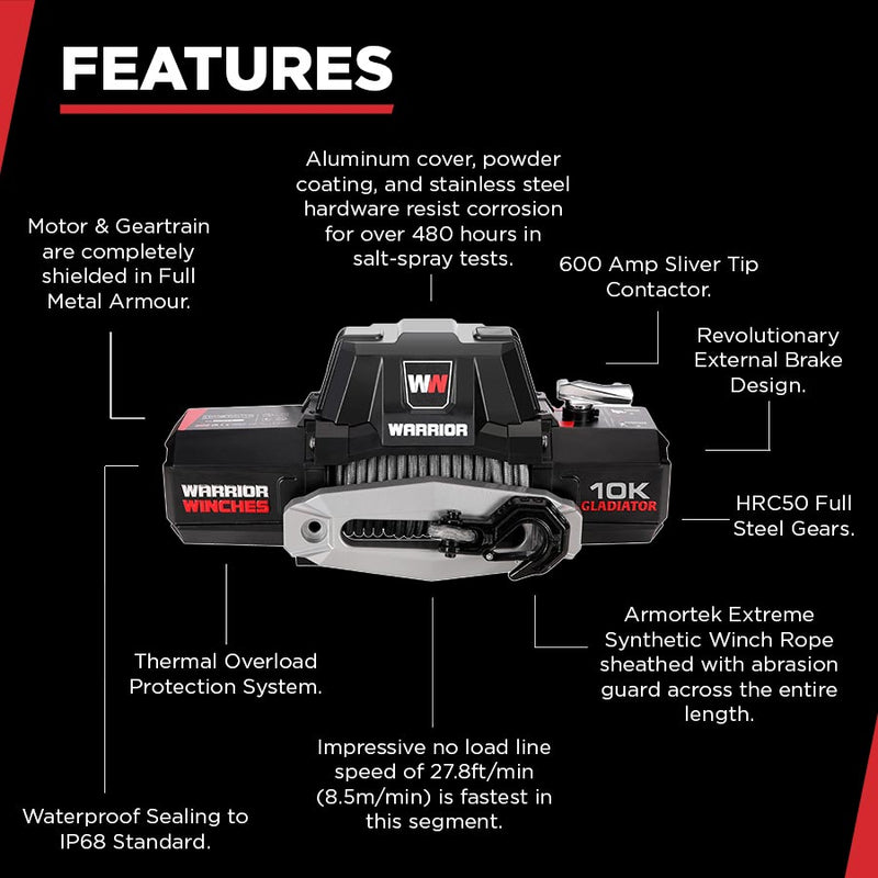 Gladiator F-Type 10000 Electric Winch