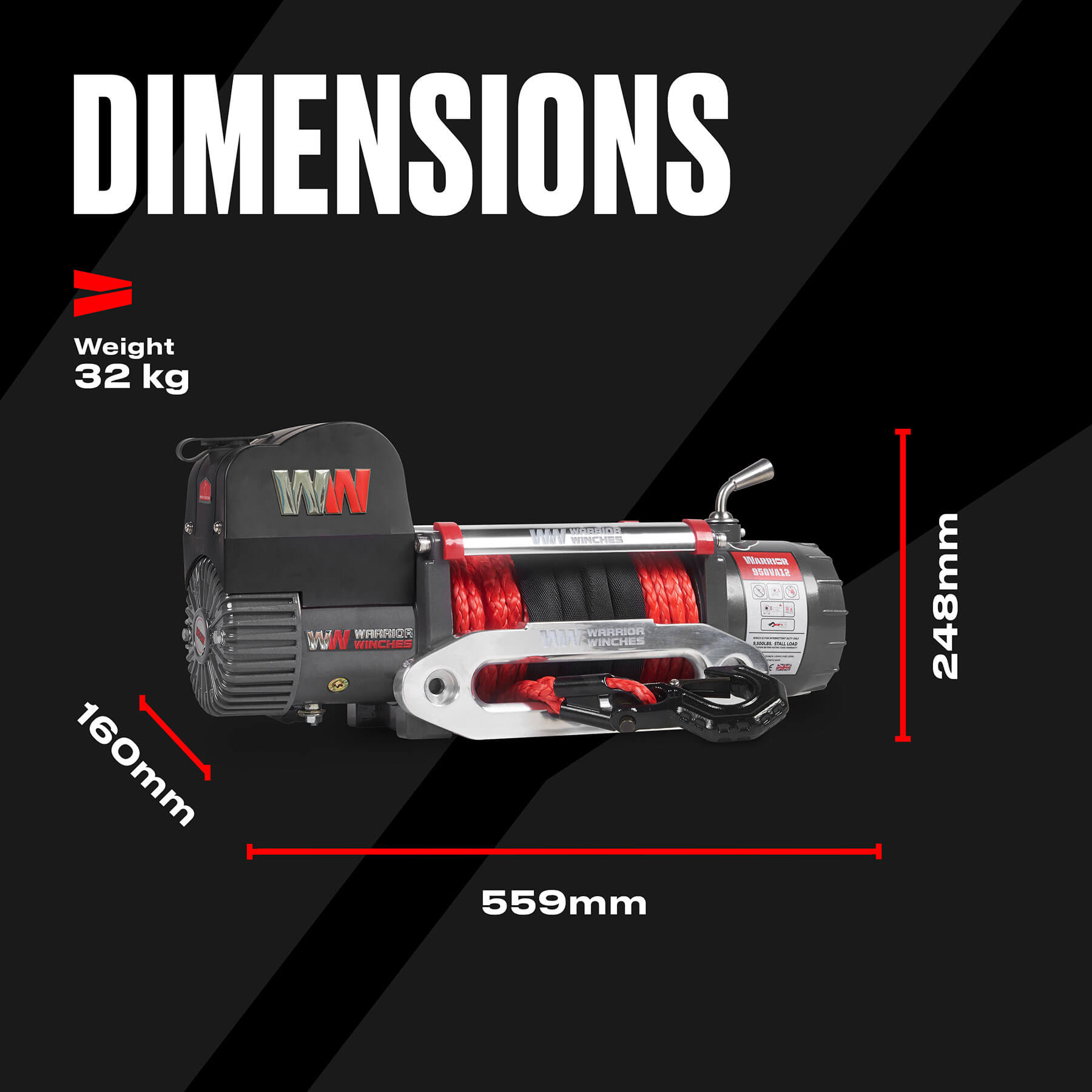 Samurai 12000 Electric Winch - 24v Synthetic Rope