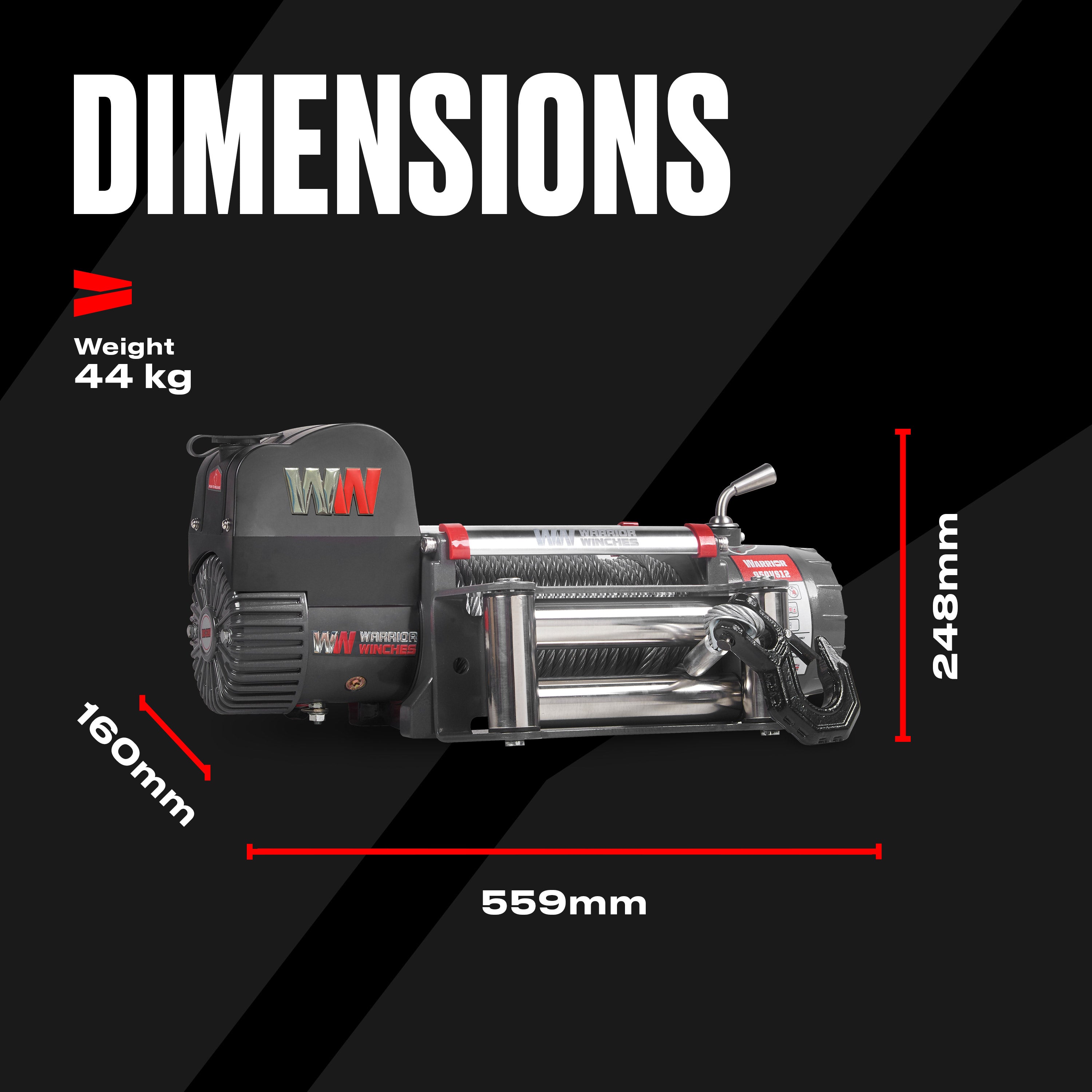Samurai 12000 Electric Winch - 12v Steel Rope