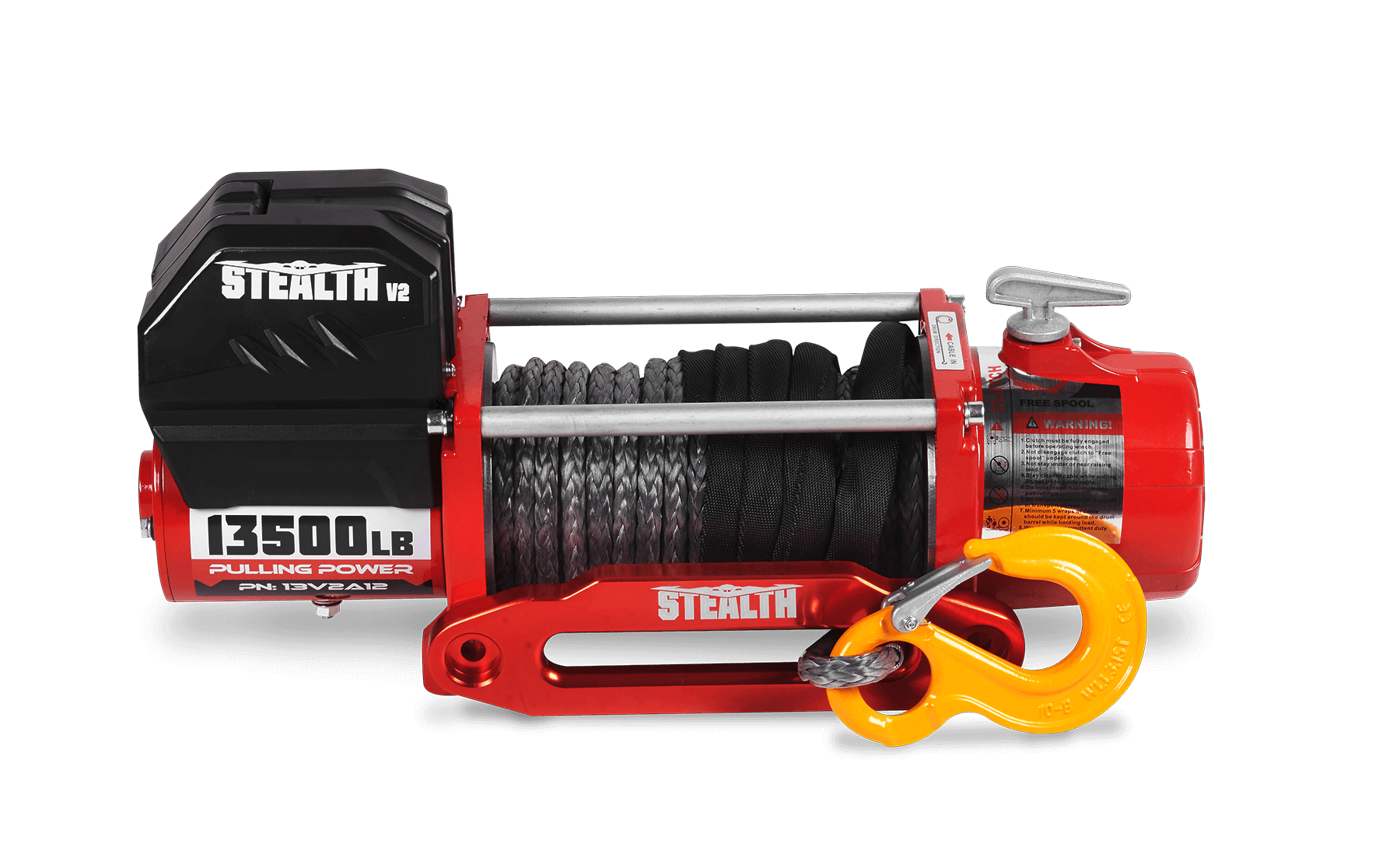 Stealth 13500lb Winch - 12v Synthetic Rope