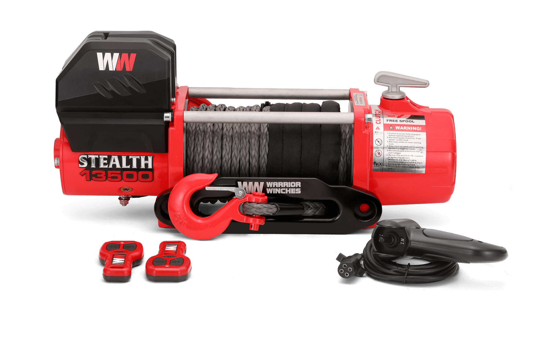 Stealth 13500lb Winch - 12v Synthetic Rope