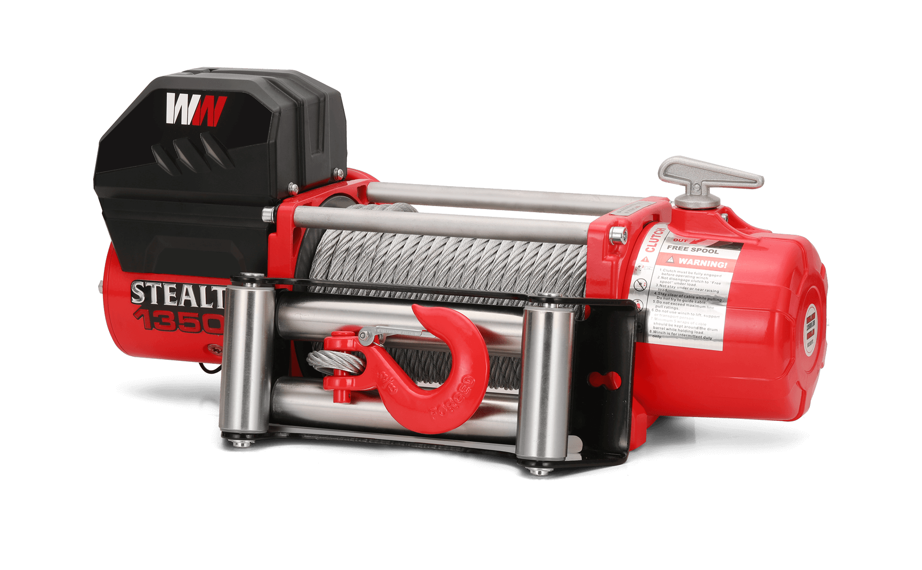 Stealth 13500lb Winch - 12v Steel Rope