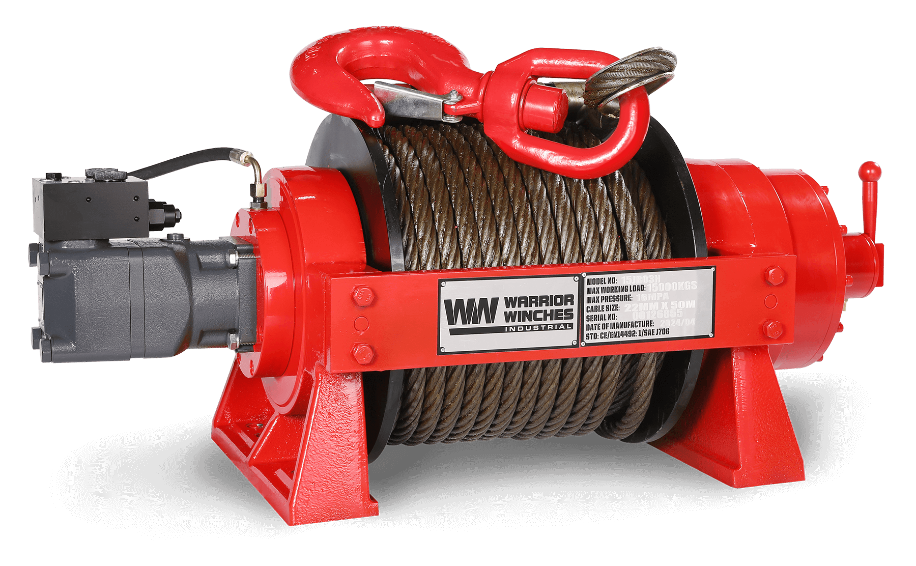 JR 15 Tonne Industrial Hydraulic Winch