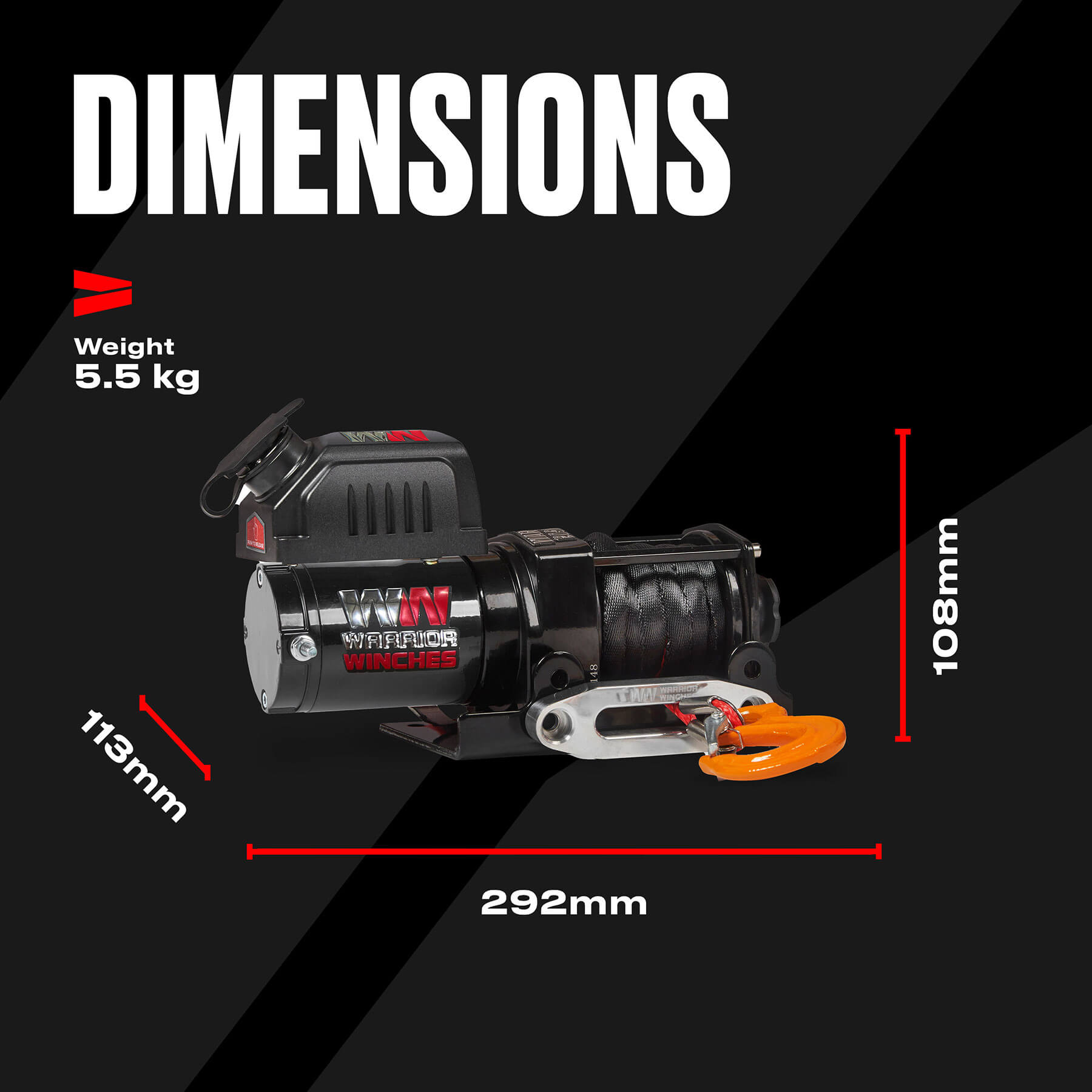 Ninja 2000 Electric Winch - 12v Synthetic Rope