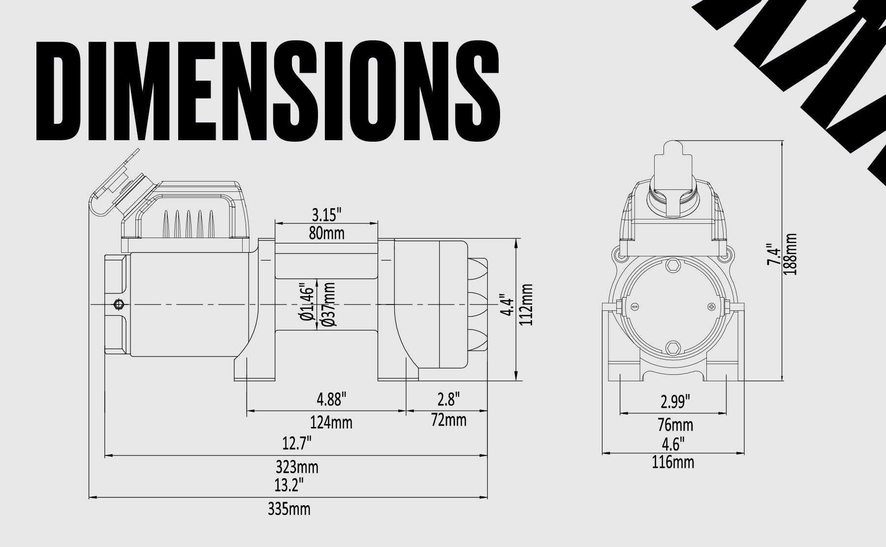 Ninja 2500 Electric Winch - 24v Synthetic Rope