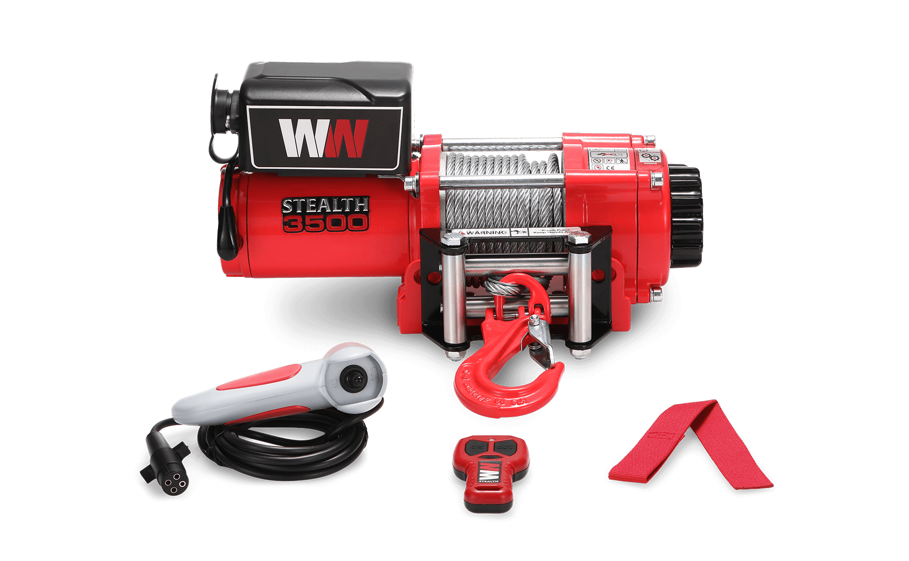 Stealth 3500lb Winch - 12v Steel Rope