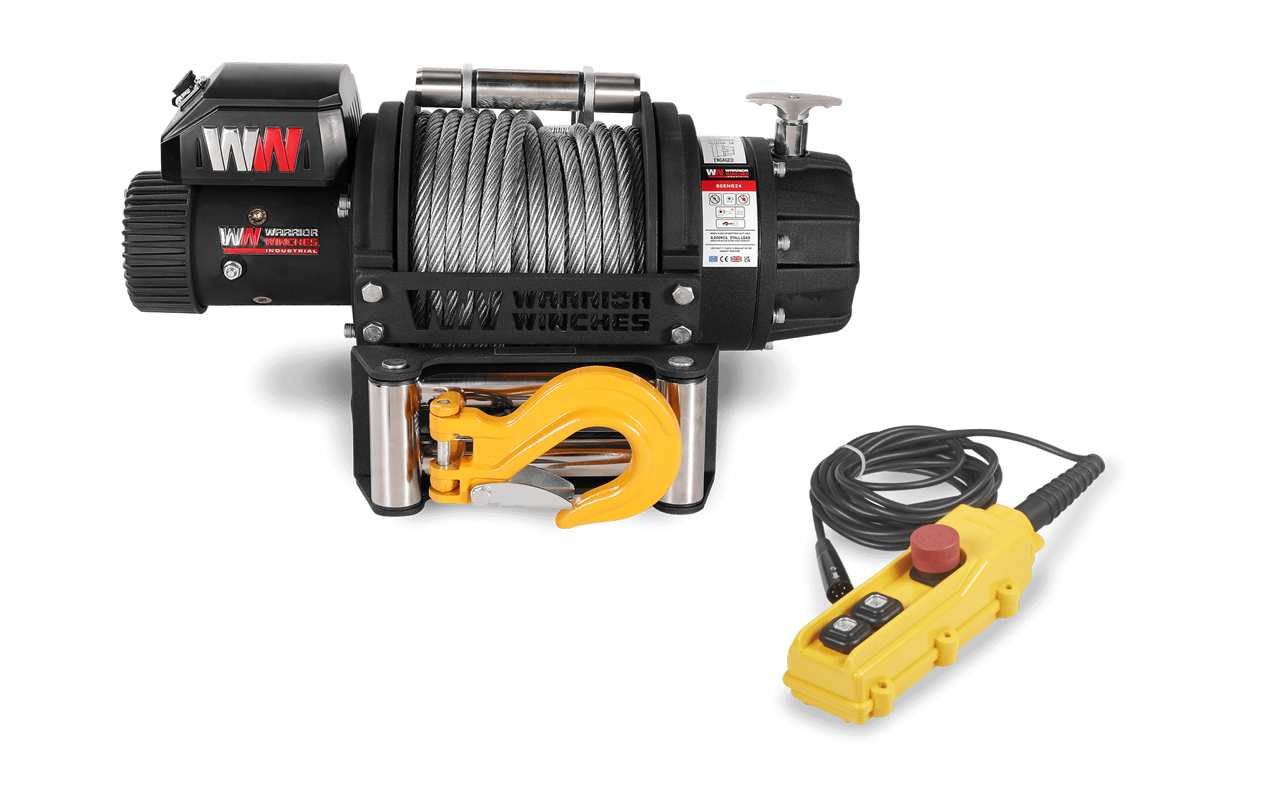 8000EN Electric Winch - 24v Extended Drum