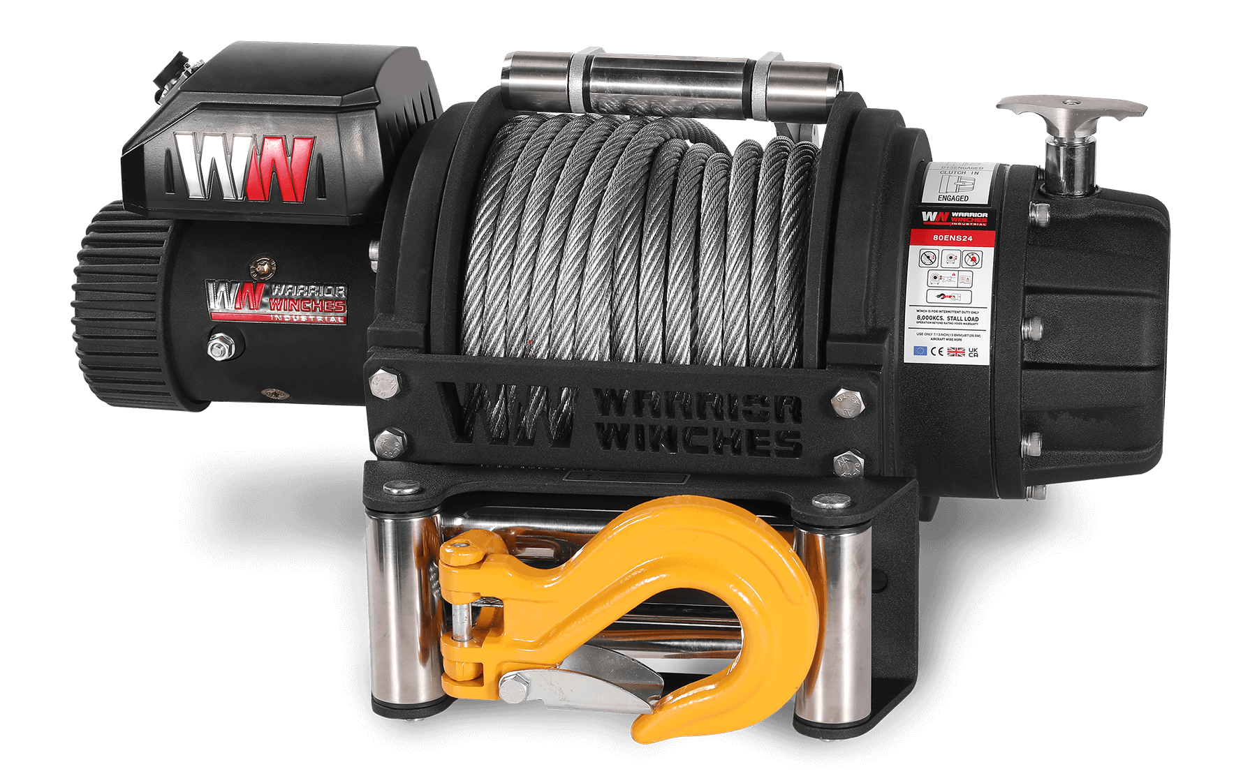 8000EN Electric Winch - 24v Extended Drum