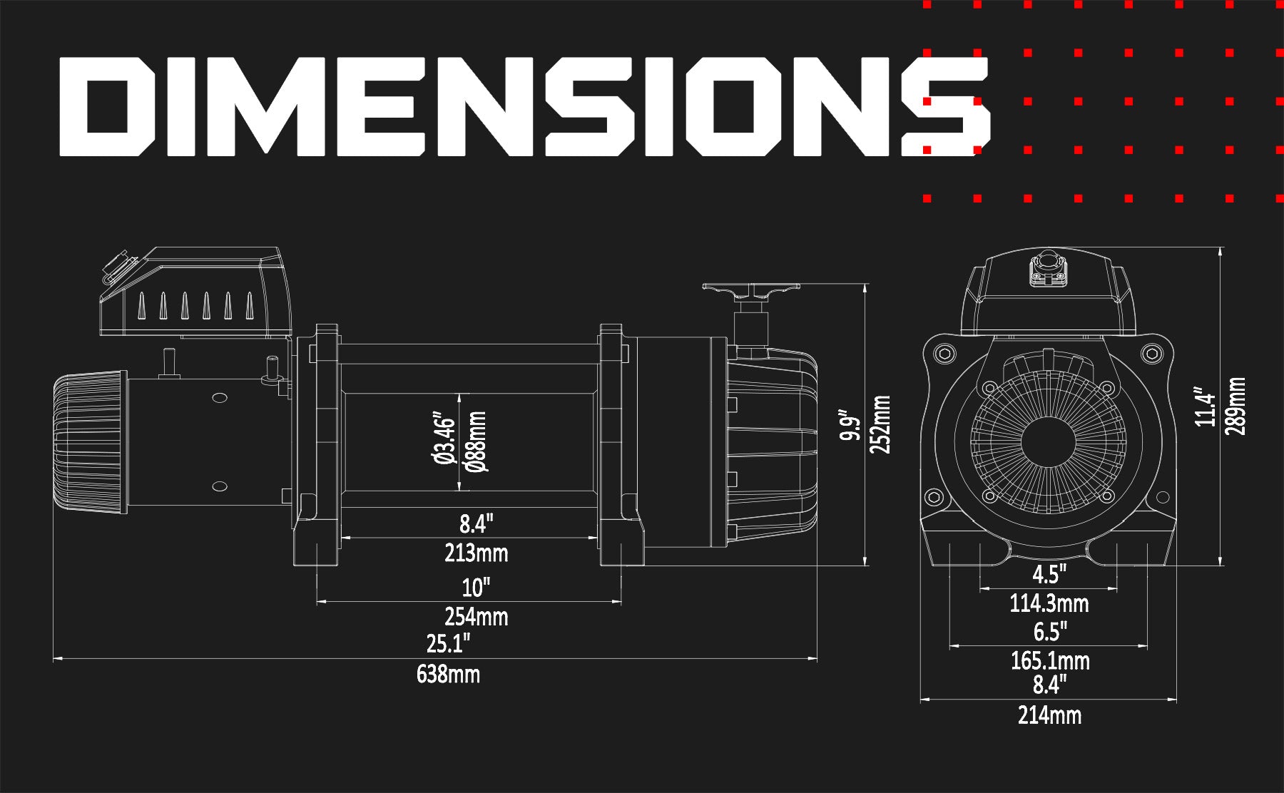 T1000 22000 Electric Winch - 24v Steel Rope