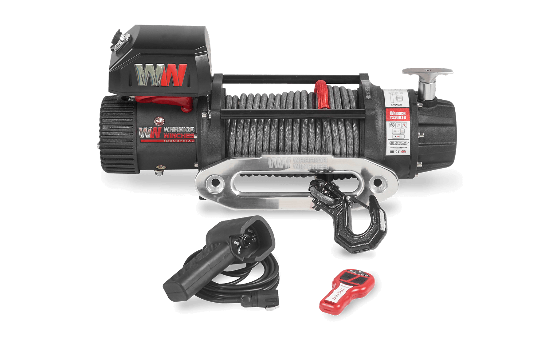 Warrior T1000-100 10000lb Severe Duty Winch - 12v Synthetic Rope
